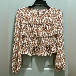 GYPSYIES & Moondust Layered Print Top with Back Keyhole, Size Small